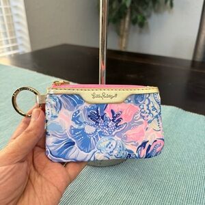 Lilly Pulitzer Blue and Pink Floral Pouch